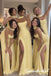 Elegant Strapless Chiffon Ruched Yellow Evening Gown With Neck Sash,BD3489