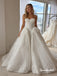 Strapless Backless Lace Ball Gown Wedding Dress, Voluminous Cathedral Train Bridal Gown, WD3156