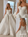 Strapless Backless Lace Ball Gown Wedding Dress, Voluminous Cathedral Train Bridal Gown, WD3156