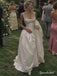 Square Neck Spaghetti Strap Taffeta Ballgown Wedding Dress, Lace Trim Corset Floor Length Bridal Gown,WD3138