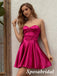 Sexy Soft Satin Sweetheart V-Neck A-Line Mini Dresses/ Homecoming Dresses, PD3582