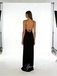 Sexy Black Jersey Spaghetti Straps Sleeveless Open Back Mermaid Prom Dress, PD4063