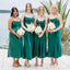 Sexy Soft Satin Spaghetti Straps Cowl Sleeveless Mermaid Teal-Length Bridesmaid Dresses, BD3332