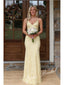 Elegant Lace Spaghetti Straps Sleeveless Mermaid Floor Length Prom Dress, PD4087