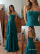 Strapless Emerald Green Chiffon Prom Dress, Lace Back Asymmetrical Ruffle Formal Evening Gown,PD4363
