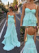 Strapless Mint Green Chiffon Prom Dress, Twist Bust Ruffled High Low Formal Evening Gown,PD4364