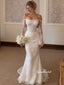 Off The Shoulder Long Sleeve Lace Wedding Dress, Mermaid Fit Bridal Gown, WD3154