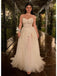 Champagne Sequin Beaded Corset Prom Dress Tulle Skirt Spaghetti Strap Formal Evening Gown, PD4144