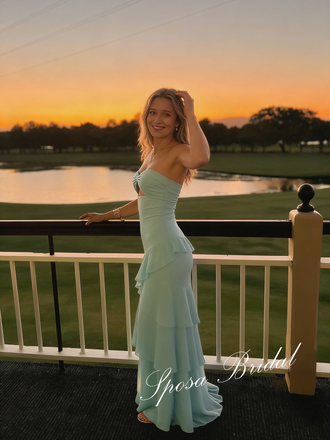 Sweet Chiffon Sweetheart A-Line Maxi Prom Dress, PD4050