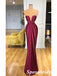 Sexy Soft Satin Sweetheart V-Neck Sleeveless Mermaid Long Prom Dresses, PD3901