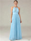 Sexy Halter Chiffon Sleeveless Floor-Length A-Line Maxi Mermaid Bridesmaid Dresses, BD3444