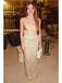 Glamorous Champagne Gold Sequin Mermaid Evening Dress | Strapless Beaded Prom Gown, PD4199