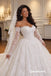Off The Shoulder Long Sleeve Lace Corset Ballgown Wedding Dress, Sweetheart Lace Bridal Gown, WD3147