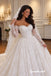 Off The Shoulder Long Sleeve Lace Corset Ballgown Wedding Dress, Sweetheart Lace Bridal Gown, WD3147