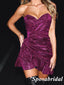 Shiny Special Fabric Sweetheart V-Neck Mermaid Mini Dresses/ Homecoming Dresses, PD3539