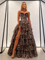 Sexy Tulle Sweetheart Strapless Side Slit A-Line Floor Length Prom Dress, PD4117