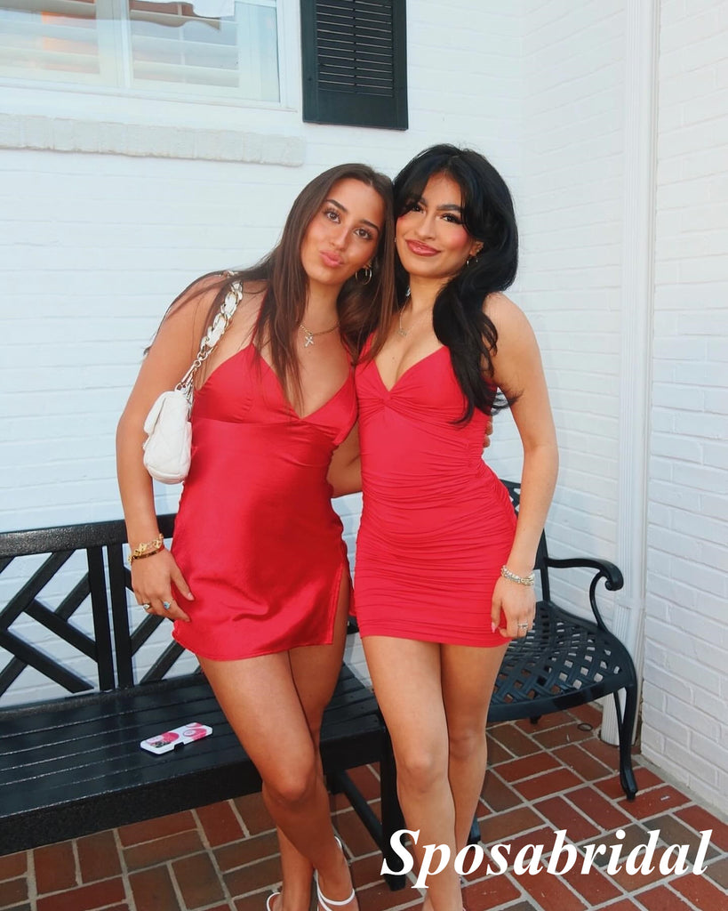 Sexy Mismatched Red Mini Dresses/ Homecoming Dresses, PD3610