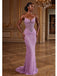 Lavender Sequin Strapless Mermaid Gown With Sheer Corset Bodice, PD4240