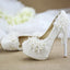 Princess Lace High Heels, Flower Rhinestone Tassel Bridal Wedding Shoes Bridesmaid Shoes