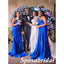 Elegant Royal-Blue Soft Satin One Shoulder Sleeveless Mermaid Floor Length Bridesmaid Dresses, BD3349