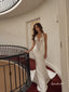 Halter V-Neck Lace Mermaid Wedding Dress, Ruched Satin Fit Bridal Gown, WD3151