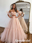 Elegant Two Pieces Sweetheart V-Neck A-Line Long Prom Dresses, PD3752