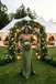 Elegant Olive Green Satin Off The Shoulder Mermaid Bridesmaid Dress for Wedding Party, BD3469