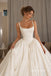 Ivory Satin Square Neck A-Line Wedding Dress With Voluminous Ball Gown Skirt,WD3137