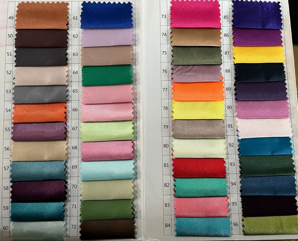 Shiny Spandex Satin Color Fabric Swatches