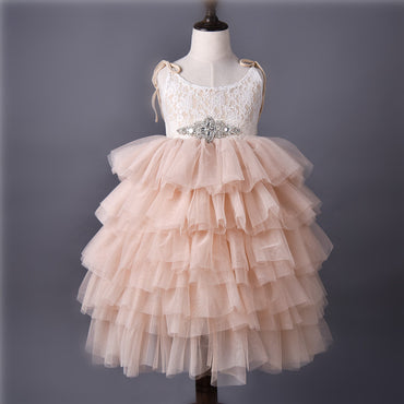Sweet Wedding Guest Dress Spaghetti Straps Tulle Unique A-Line Flower Girl Dresses, FG1472