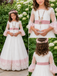 Vintage White and Pink Lace First Communion A-Line Flower Girl Dresses, FG1473