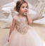 Little Wedding Guest Cap Sleeves Tulle Unique A-Line Flower Girl Dresses, FG1457
