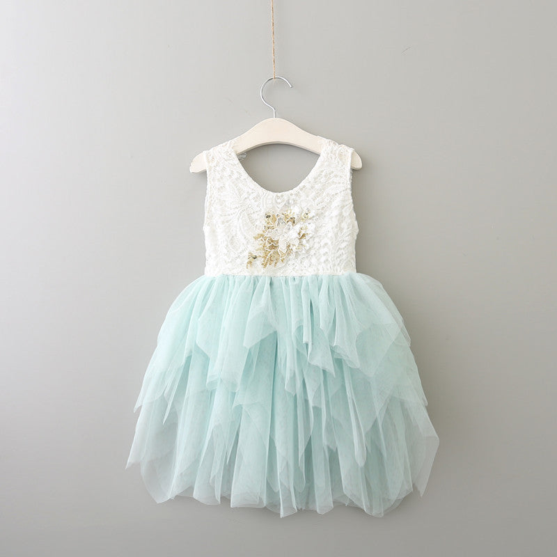 Sweet Wedding Guest Dress Spaghetti Straps Tulle Unique A-Line Flower Girl Dresses, FG1465