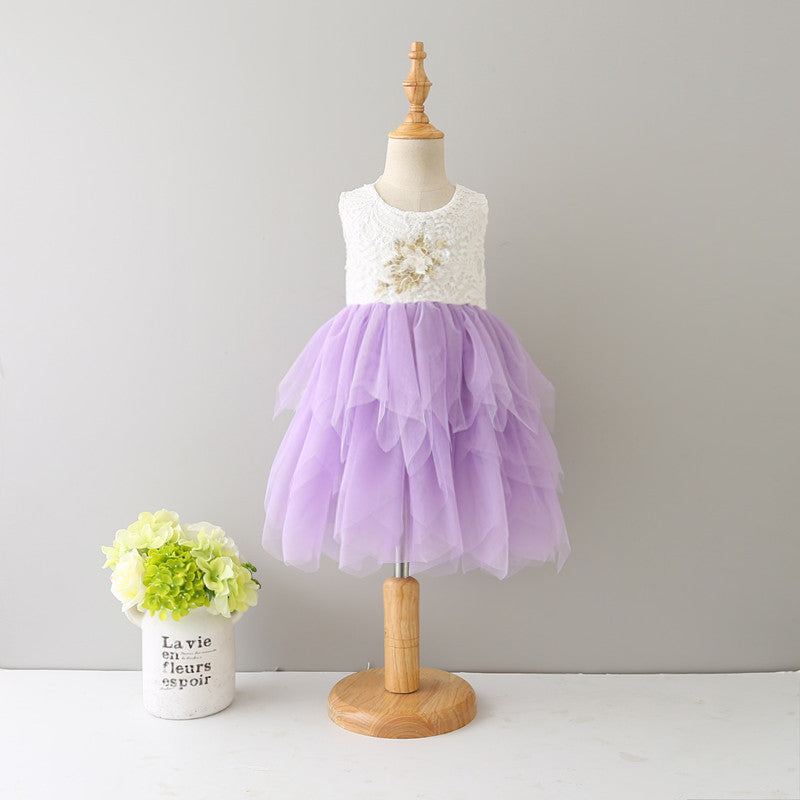 Sweet Wedding Guest Dress Spaghetti Straps Tulle Unique A-Line Flower Girl Dresses, FG1465