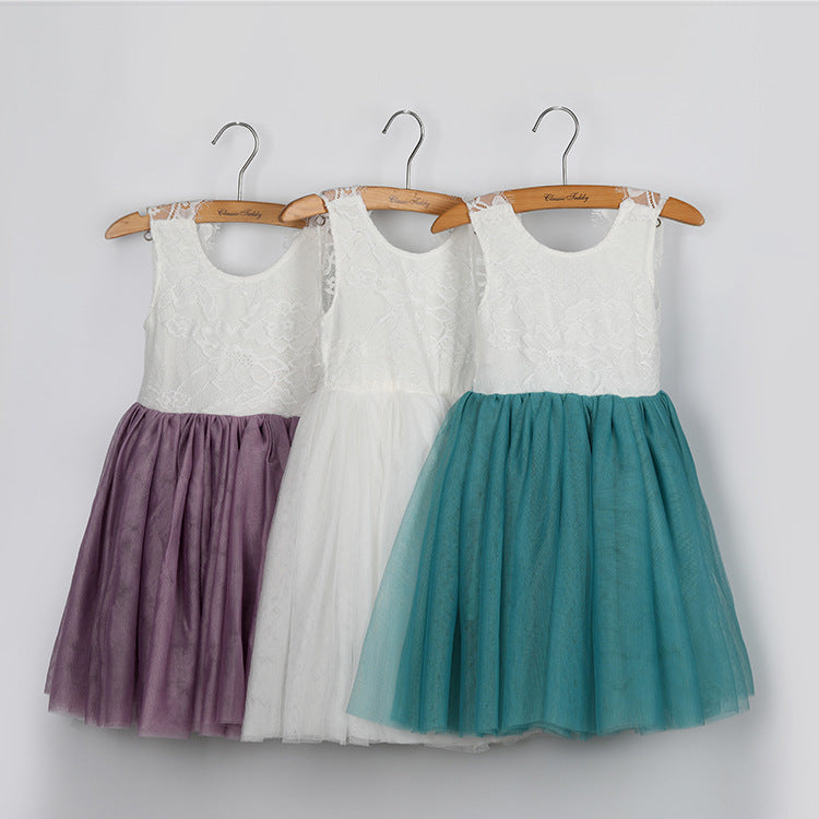 Sweet Wedding Guest Dress Spaghetti Straps Tulle Unique A-Line Flower Girl Dresses, FG1470
