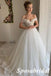 Elegant Off Shoulder V-Neck Sleeveless A-Line Long Wedding Dresses, WD3103