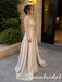 Elegant Champagne Beaded Satin Long Sleeves Mother Of The Bride Gown, SFM023