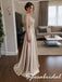Elegant Champagne Beaded Satin Long Sleeves Mother Of The Bride Gown, SFM023