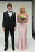 Blush Satin Off the Shoulder Mermaid Gown - Prom Dress for Graduation, PD4145