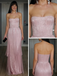 Blush Fringe Sequin Prom Dress | Strapless Red Carpet Style Evening Gown, PD4147