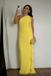 Bright Yellow One Shoulder Ruffled Maxi Dress for Wedding Guest & Evening Parties, PD4191