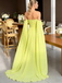 Vibrant Lime Green Off-the-Shoulder Cape Sleeve Gown for Gala & Red Carpet Events, PD4193