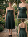 Vintage Emerald Green Satin Midi Dress, Lace Trim Spaghetti Strap Cocktail Dress, PD4235