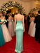 Mint Green Satin Strapless Mermaid Maxi Dress, Sleek Formal Gown for Prom & Red Carpet Event, PD4238