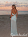 Sexy Pale Mint Chiffon Spaghetti Strap Cutout Maxi Dress Beach Formal Evening Gown, PD4270