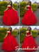 Elegant Red Strapless 3D Floral Tulle Ball Gown for Graduation, PD4280