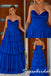 Elegant Strapless Tiered Chiffon Corset Long Prom Dress, PD4286