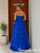 Elegant Strapless Tiered Chiffon Corset Long Prom Dress, PD4286
