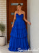 Elegant Strapless Tiered Chiffon Corset Long Prom Dress, PD4286