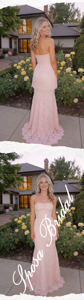 Sexy Lace Sweetheart Sleeveless Mermaid Maxi Prom Dress, PD4099